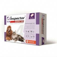 Inspector Quadro таблетки для кошек и собак, 8-16 кг., уп. 4 таб.