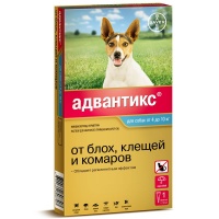 Адвантикс (Байер) для собак от 4 до 10кг, пип 1 мл (1 пип/уп)