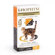 Биоритм (Веда) со вкусом курицы для кошек, уп. 48 таб.