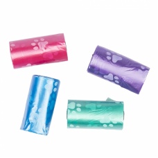 DUVO+ Пакеты для уборки за собакой "Лапки", разноцветные, 33х20см, 4x20шт