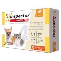 Инспектор Quadro Tabs таблетки для кошек и собак 0,5-2 кг, 4 таб упаковка