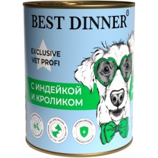 Best Dinner Exclusive Vet Profi Hypoallergenic кон.для собак с Индейкой и кроликом