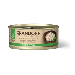 GRANDORF Консервы для кошек с куриной грудкой в бульоне, 70 г