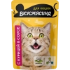 Вкусмясина пауч для кошек кусочки с курицей в соусе