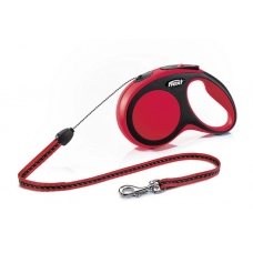FLEXI New Comfort S Cord 5 m Поводок-рулетка, трос, черный/красный, до 12 кг