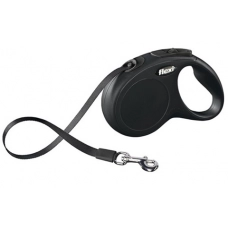 FLEXI New Classic M Tape 5 m Поводок-рулетка, лента, черный, до 25 кг