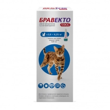 Бравекто Плюс капли на холку для кошек 250мг (2,8-6,2 кг) (1 пип/уп)