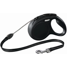 FLEXI New Classic M Cord 8 m Поводок-рулетка, трос, черный, до 20 кг