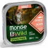 Monge Cat BWild GRAIN FREE беззерновые консервы из лосося с овощами для взрослых кошек 100г