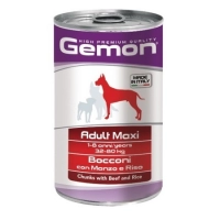 Gemon Dog Maxi консервы для собак крупных пород кусочки говядины с рисом 1250г