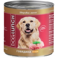 Dog Lunch консервы для собак Говядина в соусе