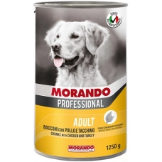 Morando Professional консервы для собак с кусочками Курица и Индейка