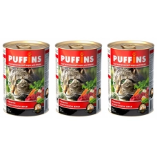 Puffins консервы для кошек Говядина в желе